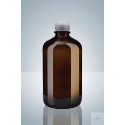 Бутылка для диспенсеров из коричневого стекла, 1000 мл, GL 45, круглая, с винтовой крышкой, Hirschmann (Кат № 9345000)