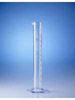 Цилиндр мерный высокий прозрачный, 2000 мл, с 6-гранным основанием, пластиковый SAN, класс B, с рельефной градуировкой (65391) (Vitlab)