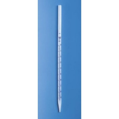 Пипетка с диам. отверстия всасывания до 8 мм, 10 мл, градуированная, пластиковая PP (163594) (Vitlab)