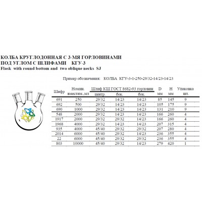 Колба КГУ-3-1-1000-29-14-14 (690)